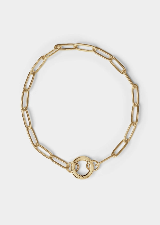 Paperclip with Charm Keeper Chain Bracelet