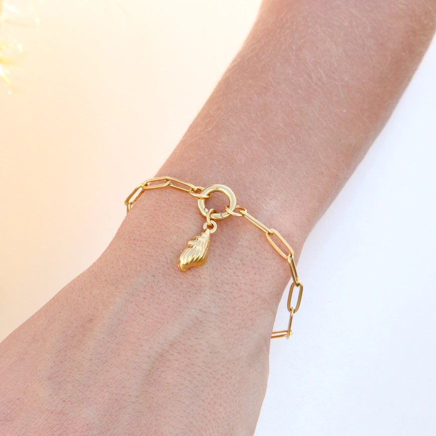 Paperclip with Charm Keeper Chain Bracelet