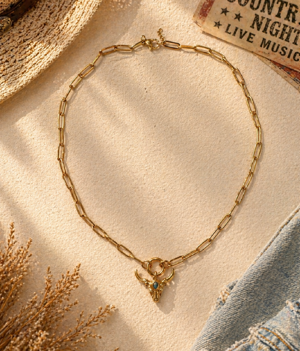 Longhorn Charm Necklace