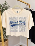 Beach Rats Cropped Tee | Ivory + Blue