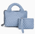Handmade Leather Woven Mini Bucket Bag