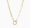 Paperclip Rhinestone Charm Holder Necklace